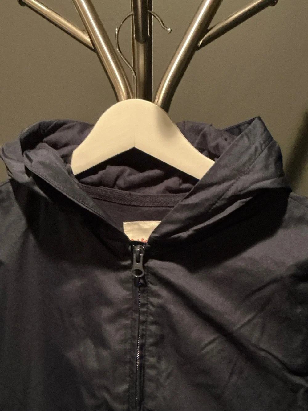 Navy Raincoat with Hood